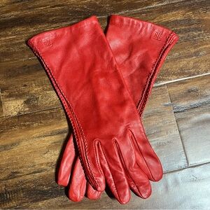 Lauren Ralph Lauren Large Red Leather Gloves